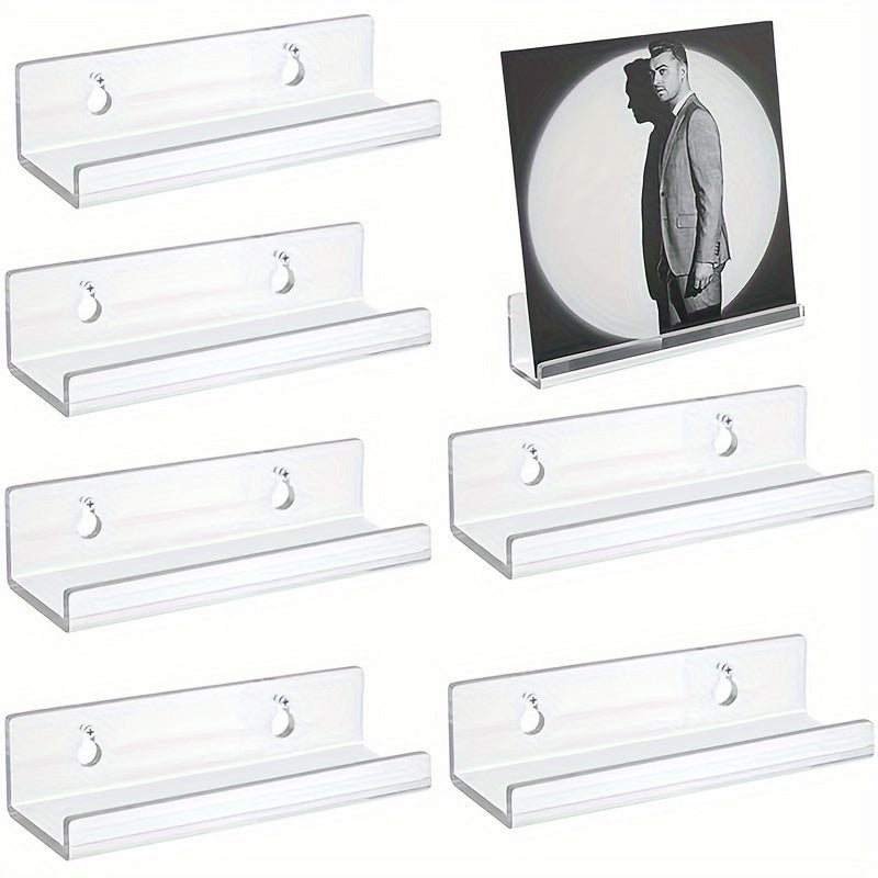 CD Rack Holder 6pcs Wall Mount Vinyl Record Shelf