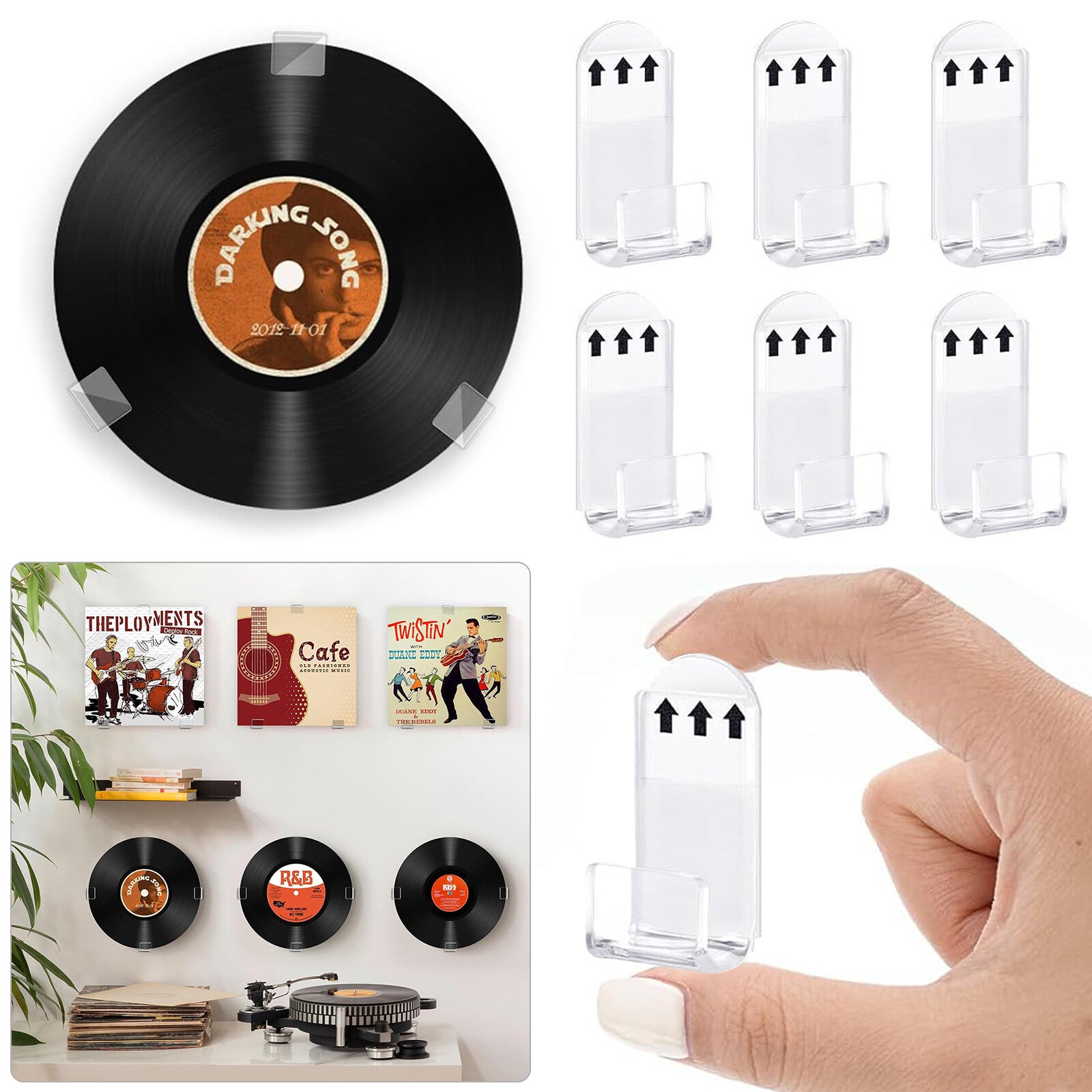 12pcs Vinyl Record Wall Mount Display Shelf